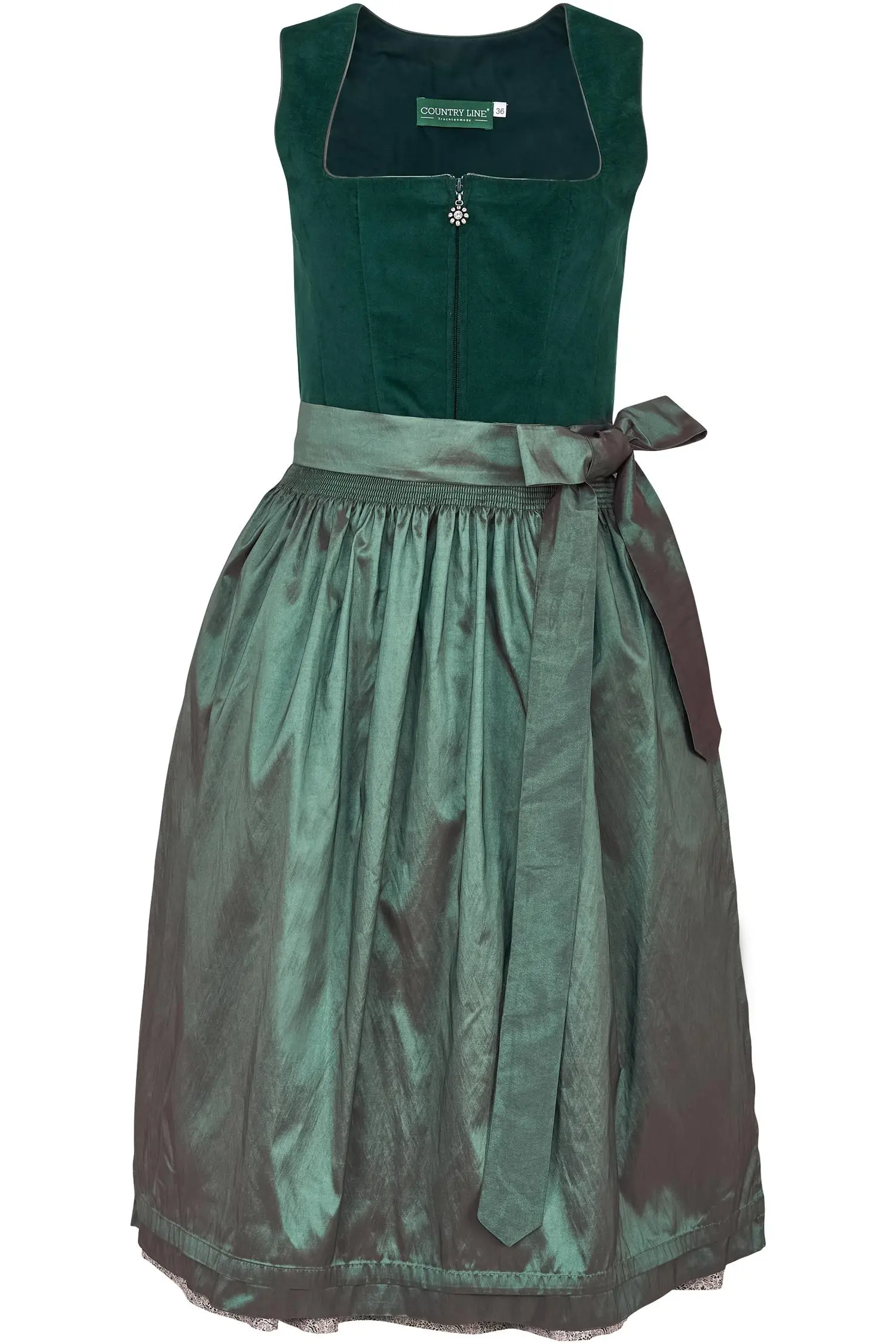 Dirndl von Country Line in Tannengrün Country Line Dirndl in Dunkelgrün