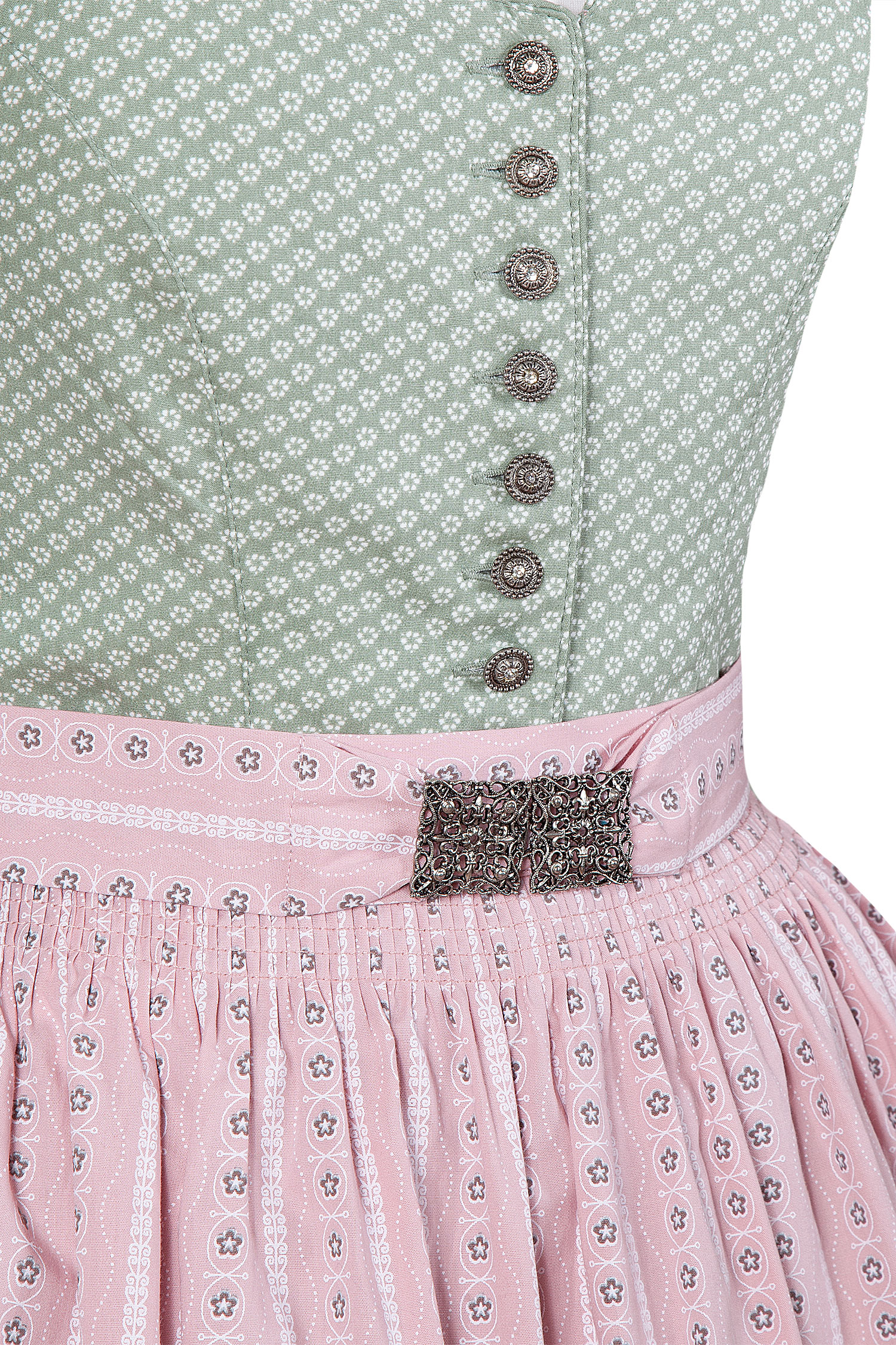 3081-0111-gn4-23-03e-5105b Junges Dirndl Selene im Retrostyle, hochgeschlossen - Detail Mieder