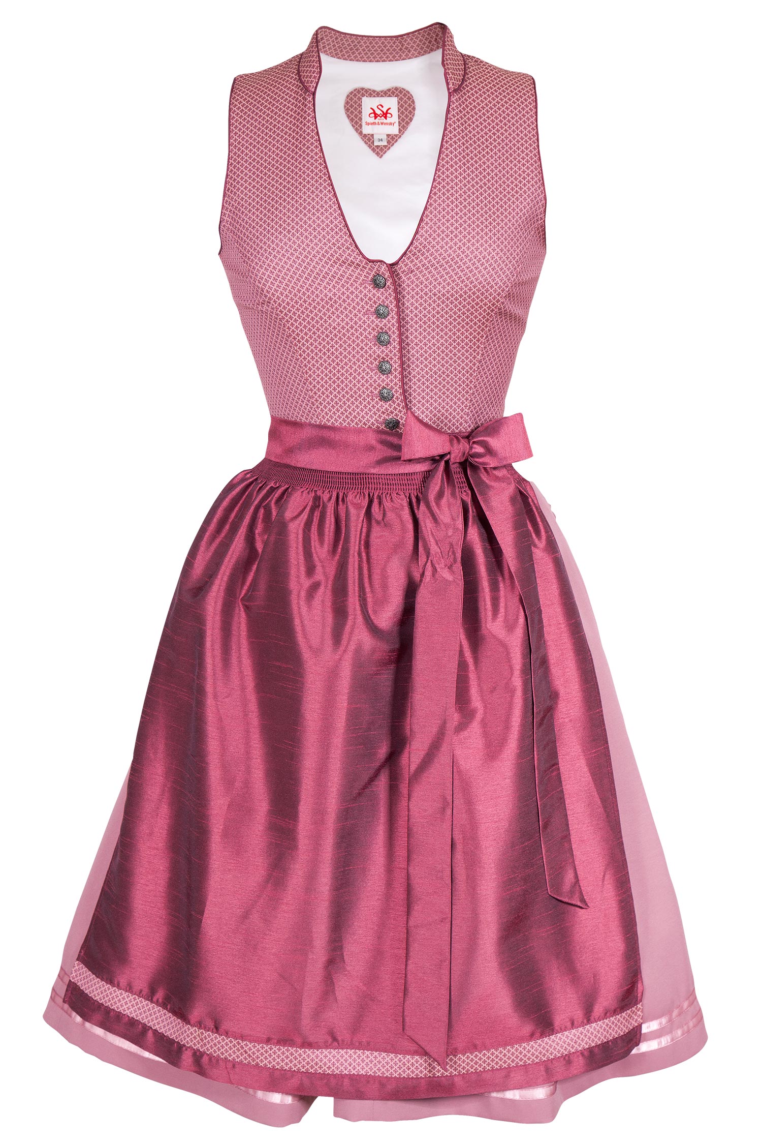 mini-dirndl-beere-3087-0021-ro6-20-02a-4410-a Mini Dirndl in beere und altrosa mit V-Ausschnitt