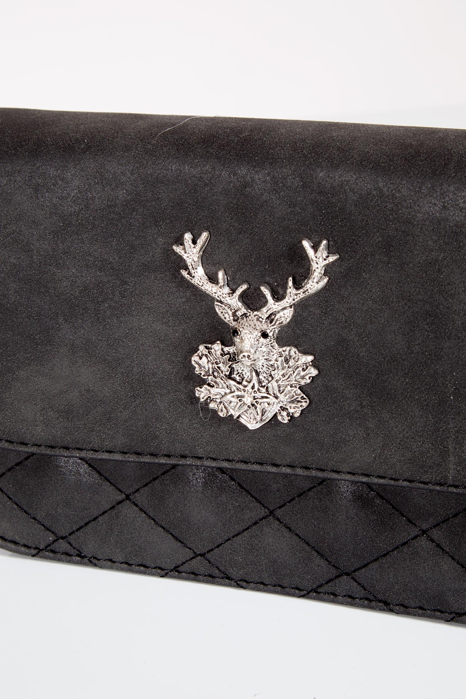Trachtentasche mit Hirsch in schwarz zum umhängen Detail
