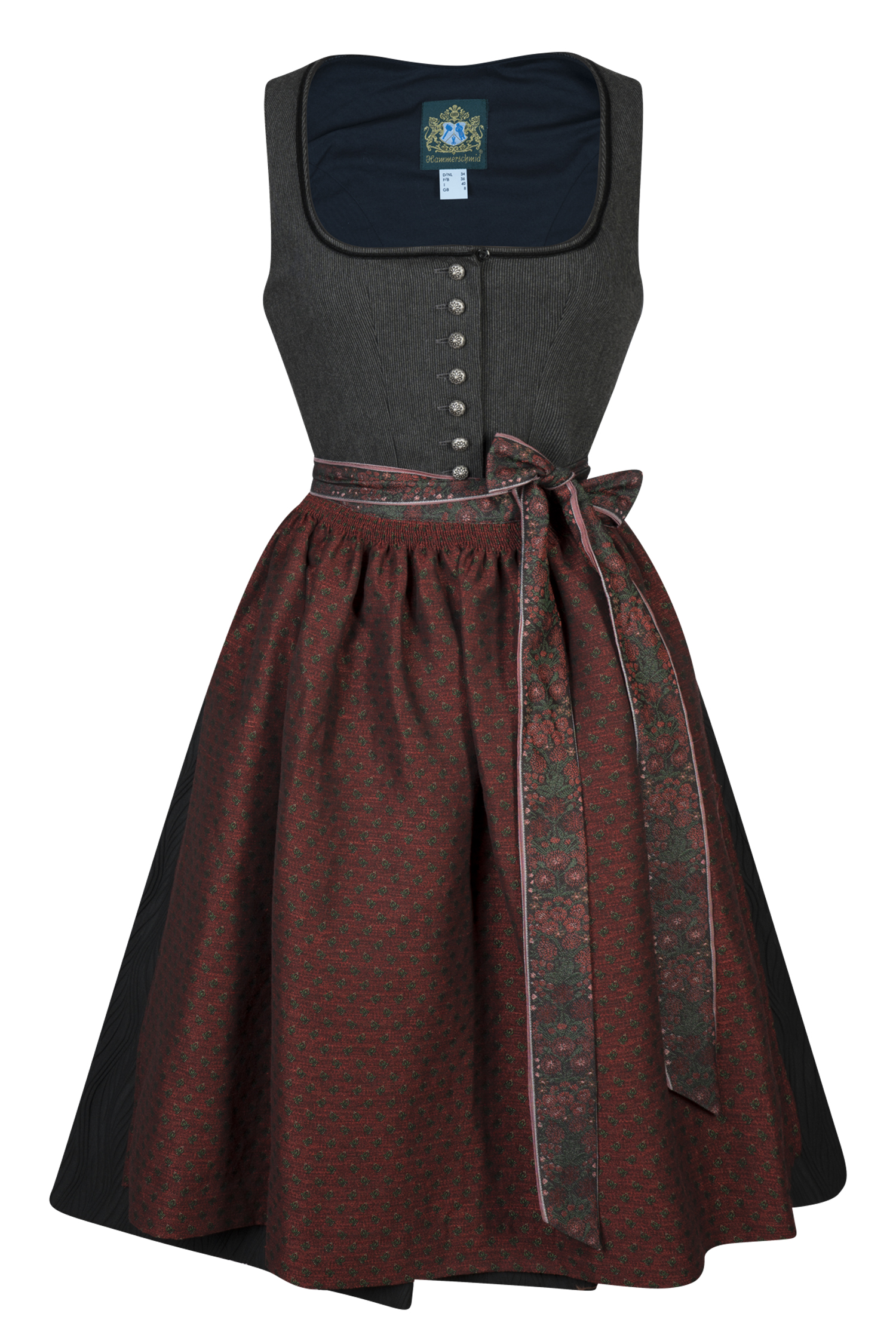 3098-0389-sw5-24-02-0604239 Dirndl Pillersee in schwarz mit besonderem Mieder