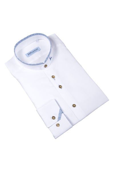 Oxford Trachtenhemd weiß / blau